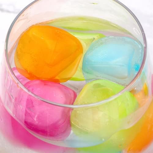 Reusable Ice Cubes, Fake Ice Cubes 70 Pack, Colorful Refreezable Silicone Ice Cubes for Drinks, Whiskey, Vodka or Coffee, Washable Non-Melting Non-Diluting