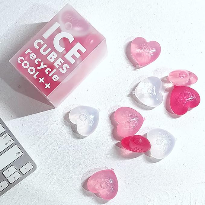Reusable Ice Cube, 30 pcs Heart Shape Reusable Ice Cubes for Drinks, Whiskey, Cocktails, Wine, Coffee.Washable Non-Melting Plastic Ice Cubes BPA