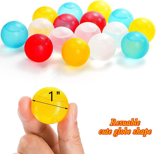 200 Pack Reusable Ice Cubes for Drinks, Colored Plastic, Round for Cocktails, Wine, Beer, Beverage or Coffee, BPA Free, Refreezable