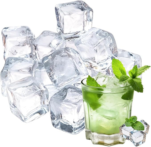 100 Pcs Fake Ice Cube 0.7'' Acrylic Ice Cube, Reusable Ice Cubes Vase Fillers for Centerpieces (White)