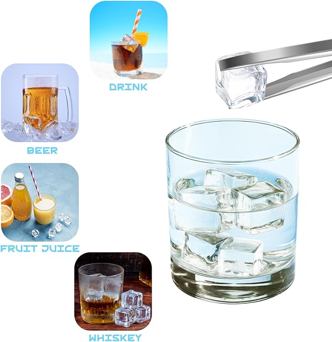 100 Pcs Fake Ice Cube 0.7'' Acrylic Ice Cube, Reusable Ice Cubes Vase Fillers for Centerpieces (White)